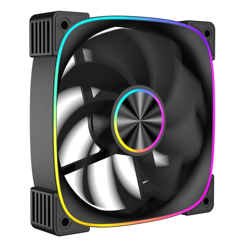 Image of CiT Solar 120mm ARGB Black 4pin PWM PC Cooling Reverse Fan Black unisex One Size