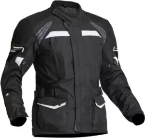 Image of Lindstrands Transtrand Waterproof Motorcycle Textile Jacket, black-white, Size 56, black-white, Size 56