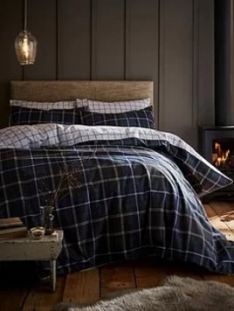 Image of Catherine Lansfield Cl Brushed Cotton Tartan Check Duvet Set - Ks