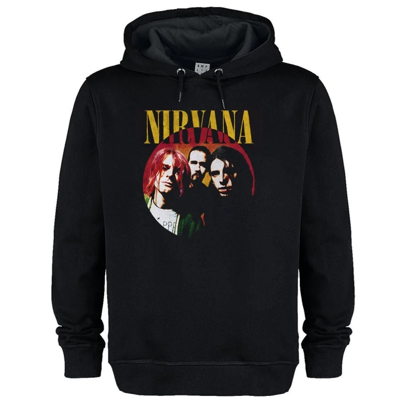 Image of Amplified Amplified Men Circular Band Shot Nirvana Hoodie in Black Size: X-Small Black XS Male 5063693000844