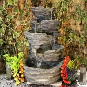 Image of Tranquility Water Features - 5 Tier Stone Solar Powered Water Feature