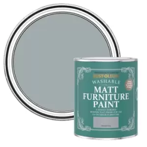 Image of Rust-Oleum Mineral Grey Matt Furniture Paint, 750Ml