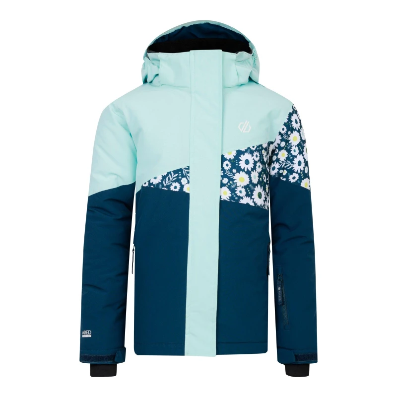 Image of Dare 2B Girls Humour III Waterproof Breathable Ski Jacket 5-6 Years - Chest 59-61cm (Height 110-116cm) Moonlight Denim/Moonlight Denim Daisy Print DKP