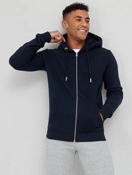 Image of Superdry Orange Label Classic Zip Through Hoodie - Navy Size M Men