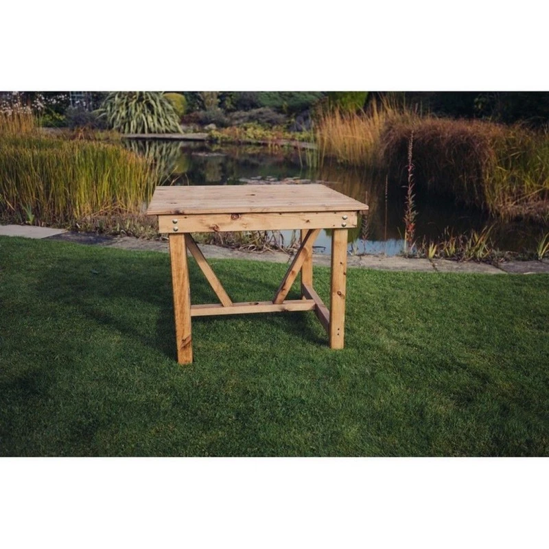 Image of Churnet Valley Garden Furniture Ltd Valley Table - L86 x W99 x H75cm - Flat Pack - Min. Assembly Required in Brown Brown Unisex