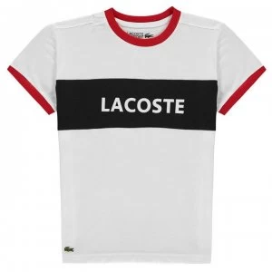 Image of Lacoste Vintage T Shirt - Wht/Blu/Red
