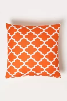 Image of Orange Geometric Outdoor Cushion 45 x 45 cm