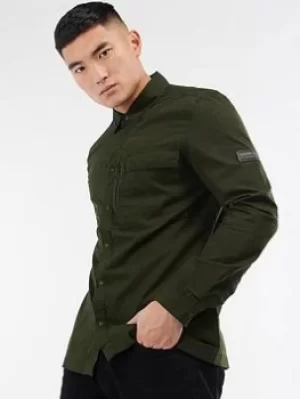 Image of Barbour International Rapid Arm Badge Overshirt, Green, Size S, Men