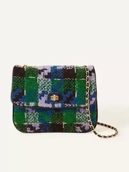 Image of Accessorize Tweed Cross Body, Green, Women