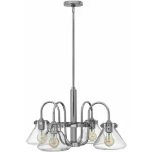 Image of Loops - 4 Bulb Chandelier Hanging Pendant LIght Chrome LED E27 100W Bulb