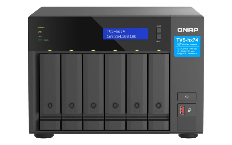 Image of QNAP QNAP TVS-H674 NAS Tower Intel Core i5 i5-12400 32GB DDR4 0 TB QuTS hero Black TVS-H674-I5-32G