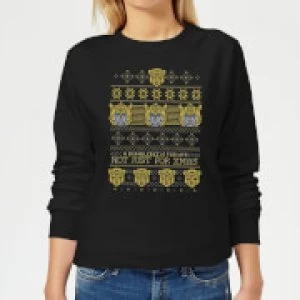 Image of Bumblebee Classic Ugly Knit Womens Christmas Sweatshirt - Black - M