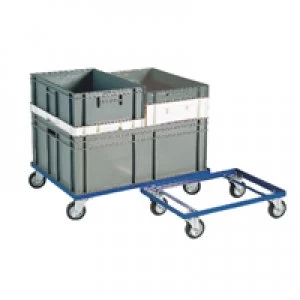 Image of Slingsby Blue 200KG Container Dolly 100mm Rubber Castors 321516
