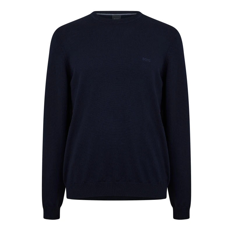 Image of Boss Mens Bagritte-E Crew Sweatshirt Dark Blue male S