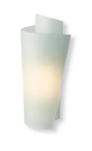 Image of Vetro 1 Light Indoor Wall Light Satin Steel, Acid Glass