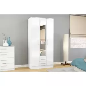 Image of Birlea Lynx 3 Door 2 Drawer Wardrobe With Mirror