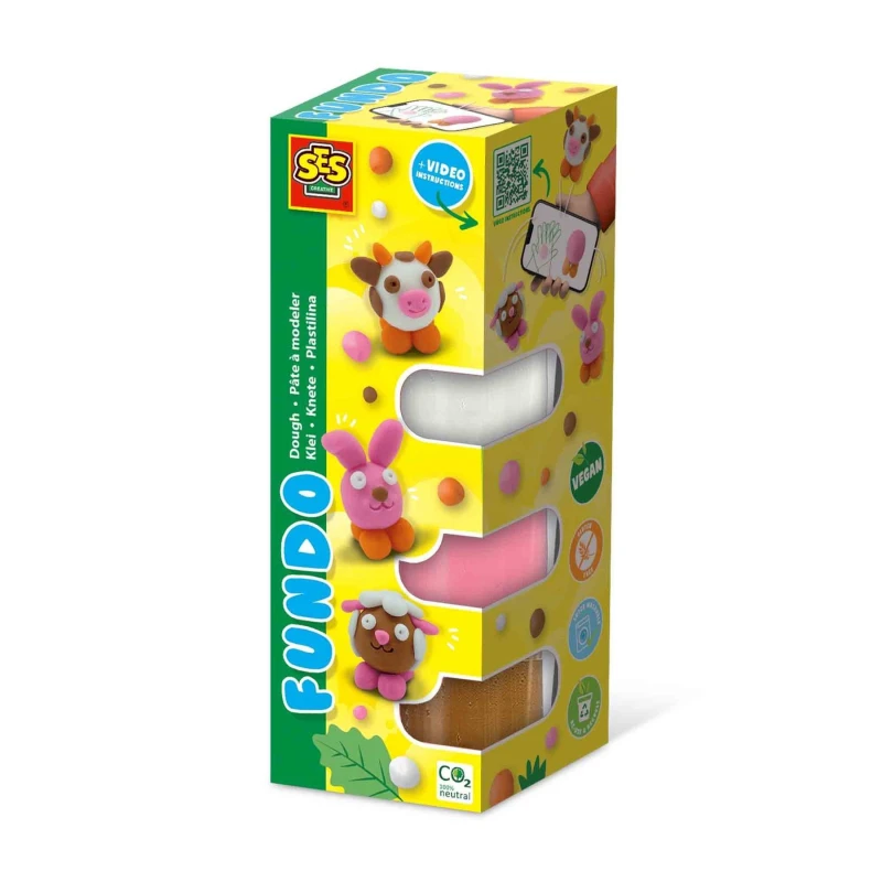 Image of SES Creative FunDo Dough - Farm Animals (3x90g-1x40g) Multi unisex One Size