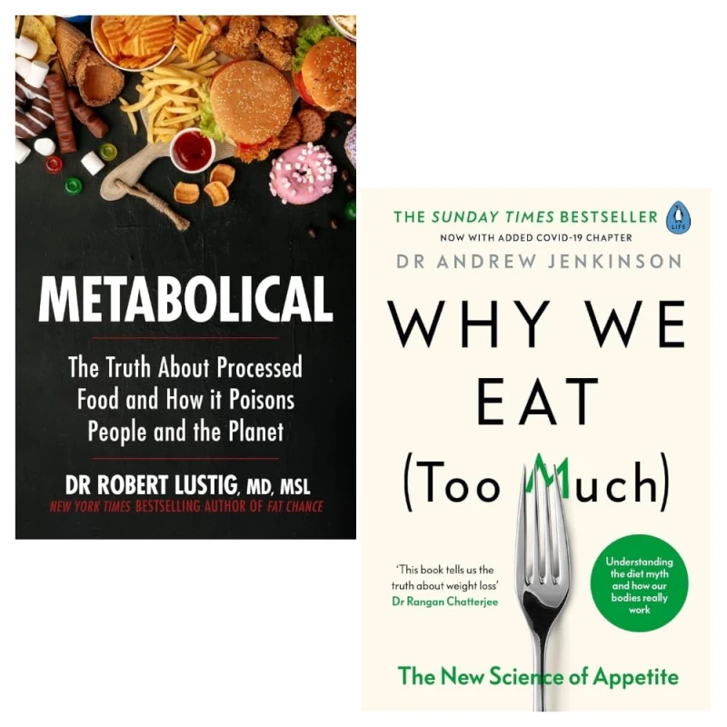 Image of Why We Eat (Too Much) and Metabolical 2 Books Collection Set Dr Andrew Jenkinson & Dr Robert Lustig Books