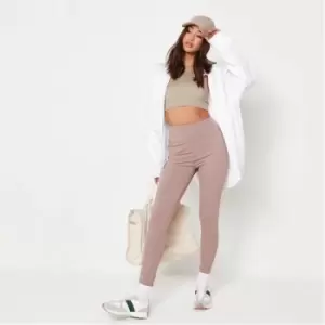 Image of Missguided MSGD Sports Luxe Gym Leggings - Brown