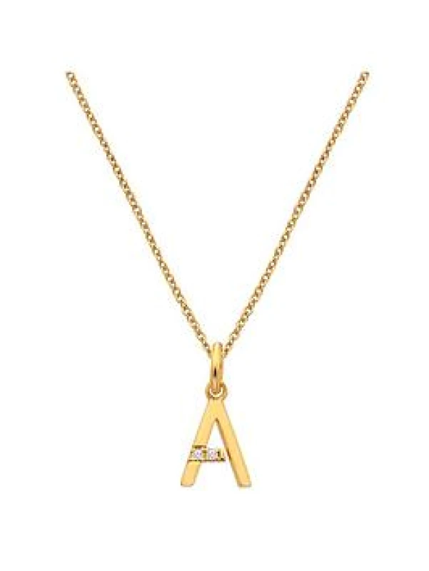 Image of 18ct Gold Plated Sterling Silver Letter S Pendant DP957