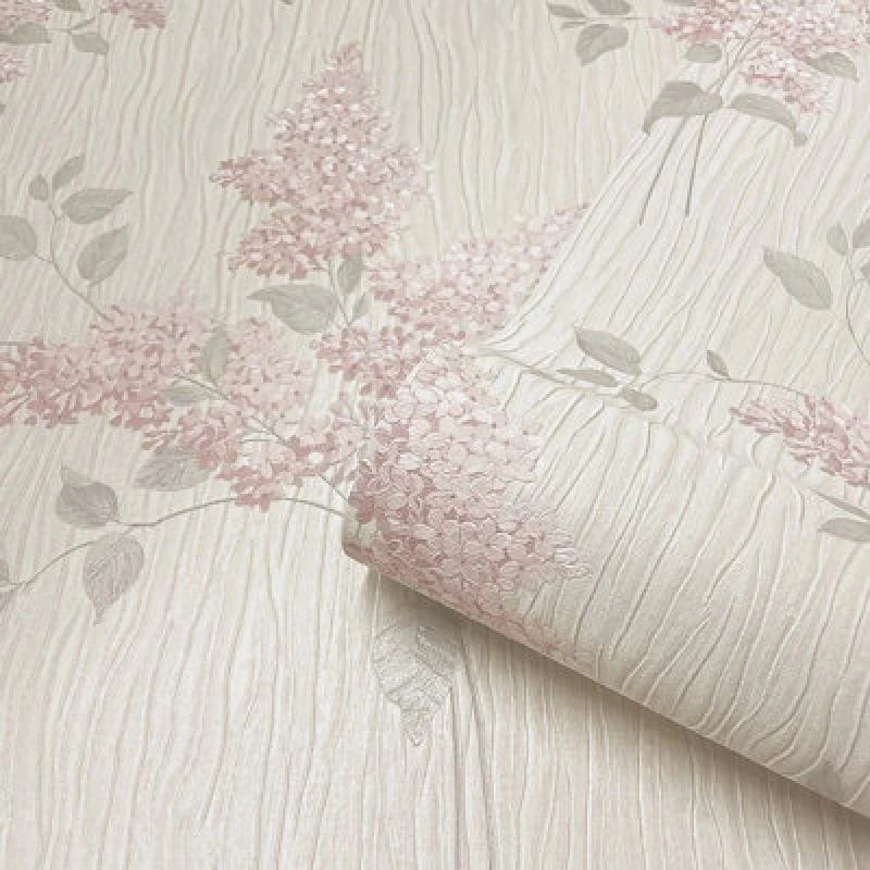 Image of Belgravia Tiffany Fiore Heavyweight Textured Vinyl Floral Wallpaper Natural 41310