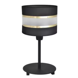 Image of Helen Table Lamp With Round Shade Black, Gold 20cm