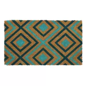 Image of JVL Eco-friendly Latex Backed Coir Door Mat, Rhombus