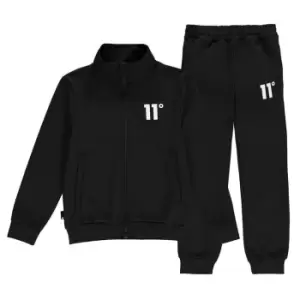 Image of 11 Degrees Poly Zip Track Suit - Black
