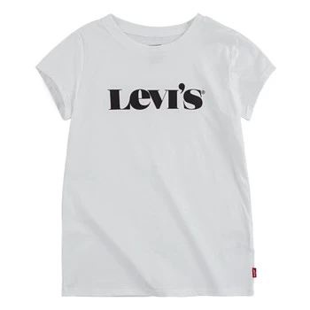 Image of Levis MODERN VINTAGE SERIF TEE Girls Childrens T shirt in White years