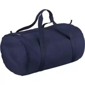 Image of Packaway Barrel Bag / Duffle Water Resistant Travel Bag (32 Litres) (One Size) (French Navy/French Navy) - Bagbase