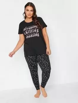 Image of Yours Yours Night Sky Cuffed Pj Pant, Black, Size 34-36, Women