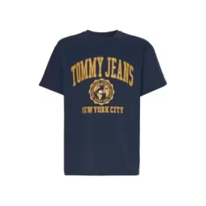 Image of Tommy Jeans Tjm College Logo Tee - Blue