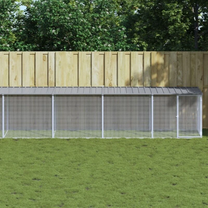 Image of VIDAXL Chicken Cage with Roof Light Grey 1003x98x90cm Galvanised Steel Vidaxl 8720845916732