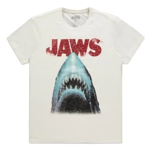 Image of Universal - Jaws Movie Poster Mens Medium T-Shirt - White