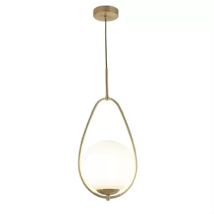 Image of Avalon 1 Light Pendant Gold, Opal ,Glass, E27