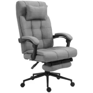 Image of Vinsetto Ergonomic Office Chair Adjustable Height With Wheels Footrest Light Grey