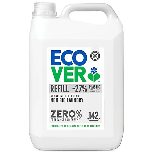 Image of Ecover Non Bio Laundry Liquid Refill Zero Fragrance & Enzyme 5L