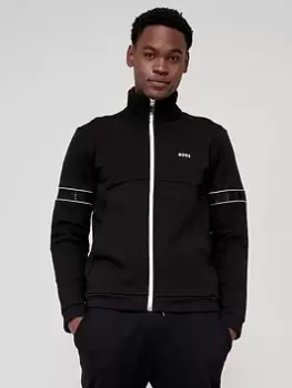 Image of BOSS Skaz 1 Zip Thru Track Top - Black, Size 4XL, Men