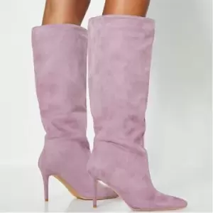 Image of I Saw It First FauXSuede Stiletto Heel Knee High Boots - Purple