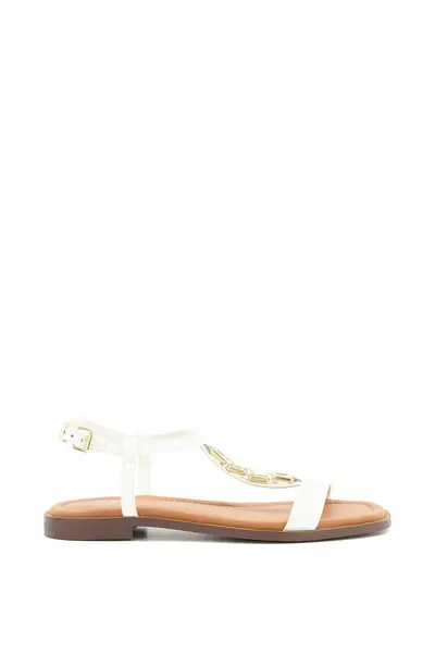Image of Dune London 'Lotty' Leather Sandals White