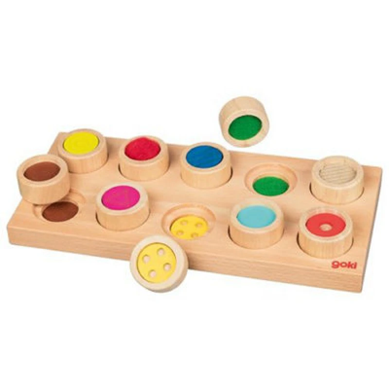 Image of Goki Feel-A-Pair Memory Wooden Puzzle Matching Game