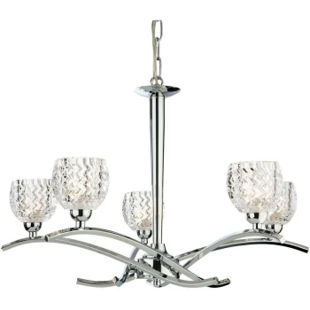 Image of Firstlight - Maple - 5 Light Chandelier Chrome, Moulded Clear Glass, G9