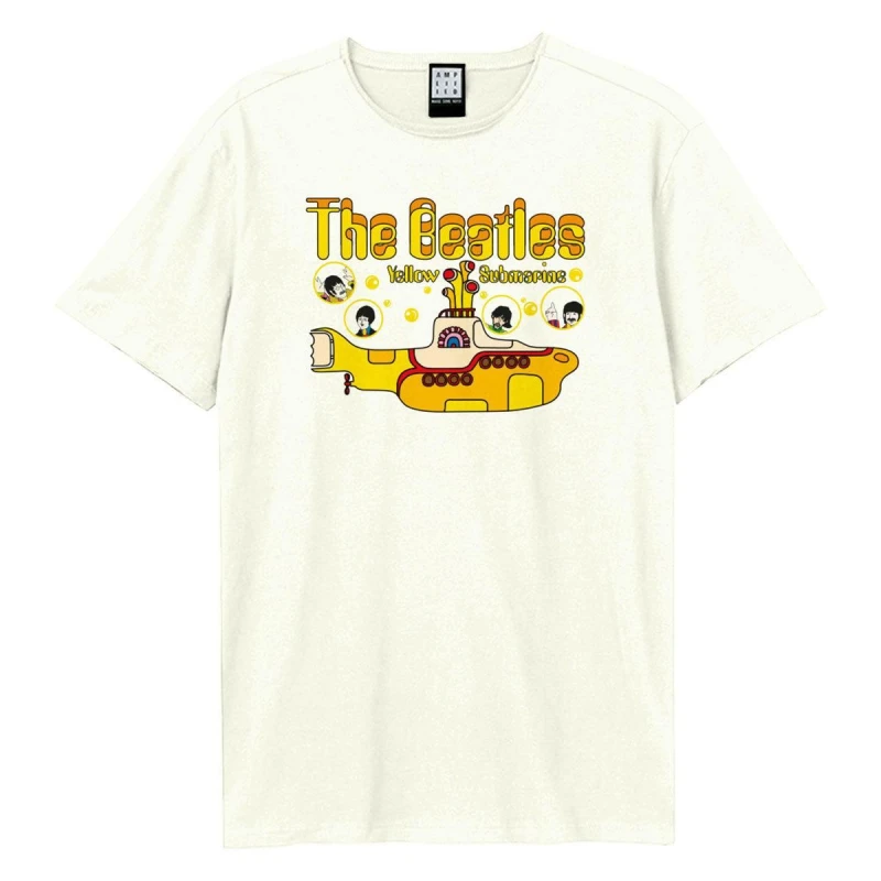 Image of Amplified Amplified Men Yellow Submarine Bubbles The Beatles T-Shirt in White Size: X-Small White XS Male 5063652186862