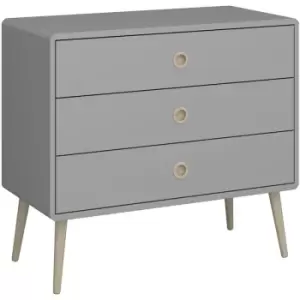 Image of Softline 3 Drawer Wide Chest Grey - Grey