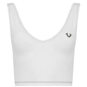 Image of True Religion Contrast Stitch Crop Top - White