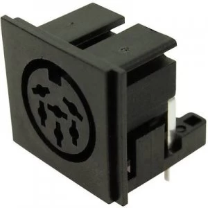 Image of DIN connector Socket horizontal mount Number of pins 6 Black Cliff FC680806