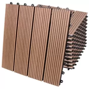 Image of WPC Decking Tiles 11Pcs Terracotta 30x30cm Mosaic