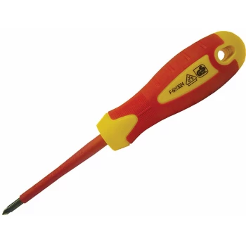 Image of Faithfull - FAISDVDEPZ1 VDE Soft Grip Screwdriver Pozidriv Tip PZ1 x 80mm