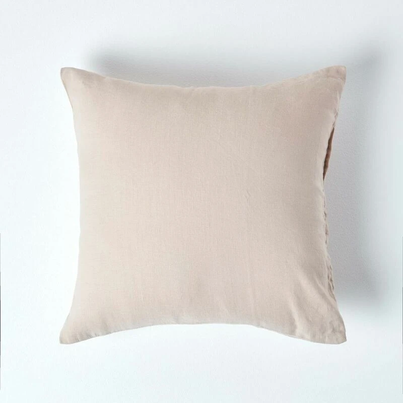 Image of Homescapes European Linen Pillowcase, 80 x 80cm Natural