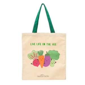 Image of Sass & Belle Live Life on the Veg Tote Bag